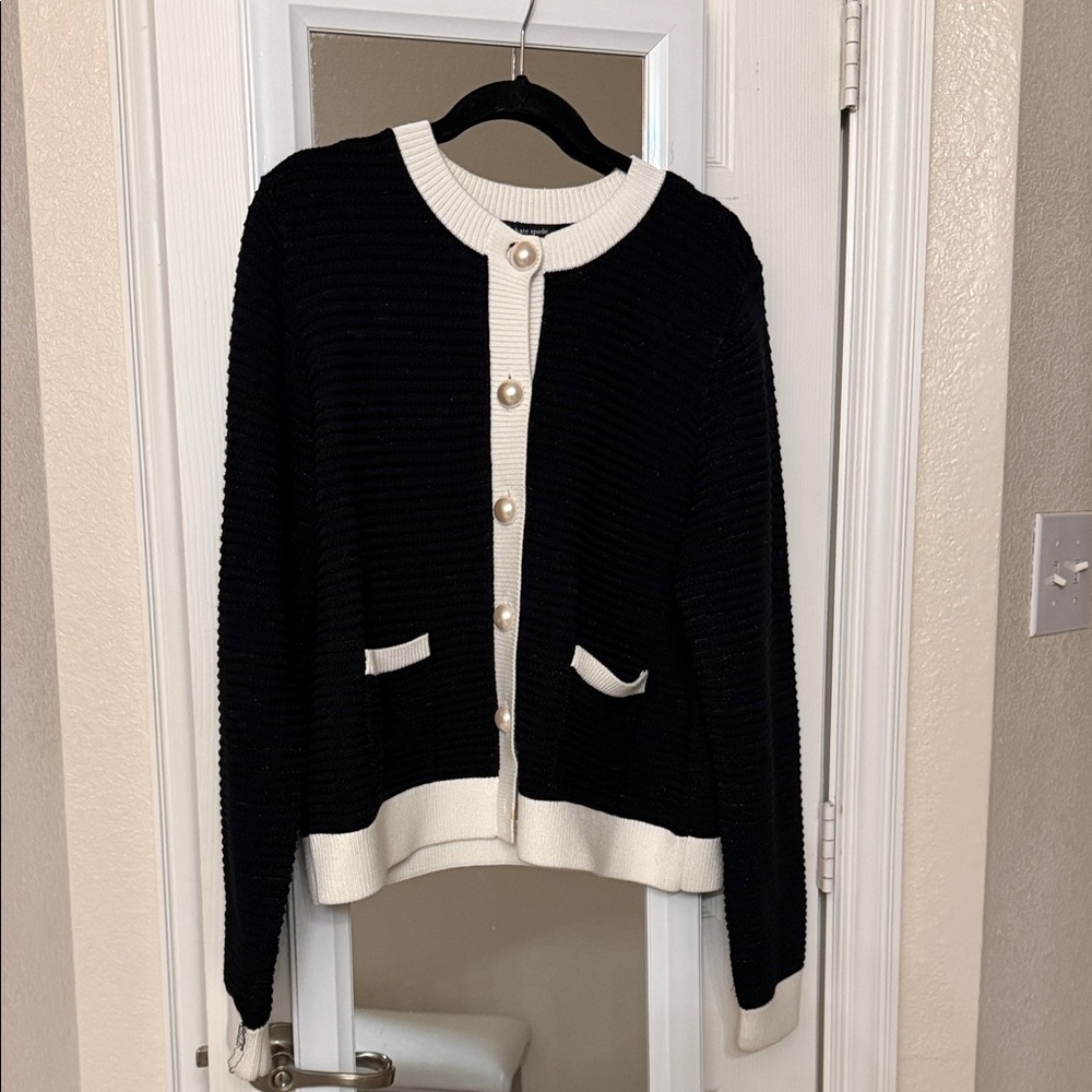Kate Spade Black and Cream Cardigan